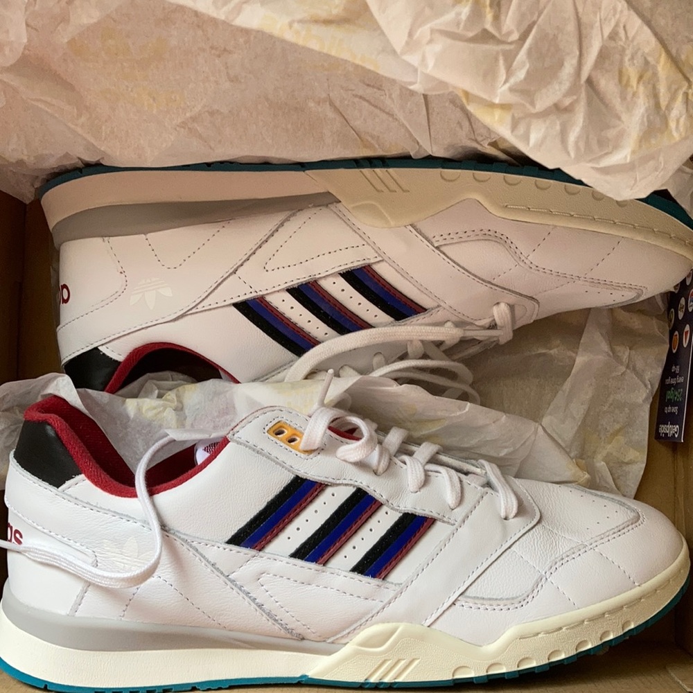 adidas AR Trainer Tennis Shoes White Blue EE5397